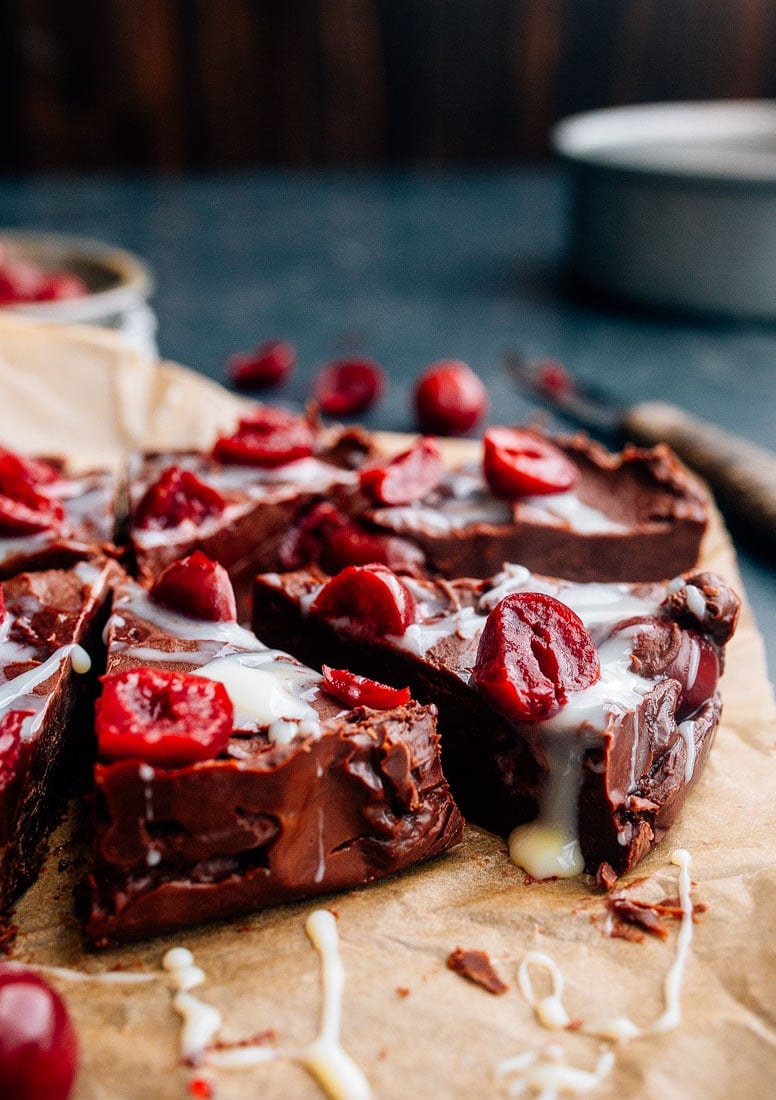 Chocolate Covered Cherry Fudge, small batch fudge recipe by Dessert for Two