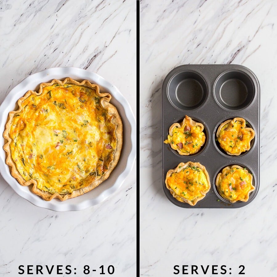 mini ham and cheese quiche