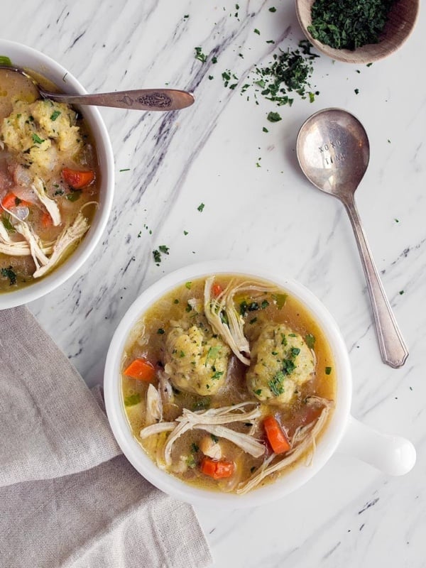 Instant Pot Chicken and Dumplings for Two in the Instant Pot Mini.