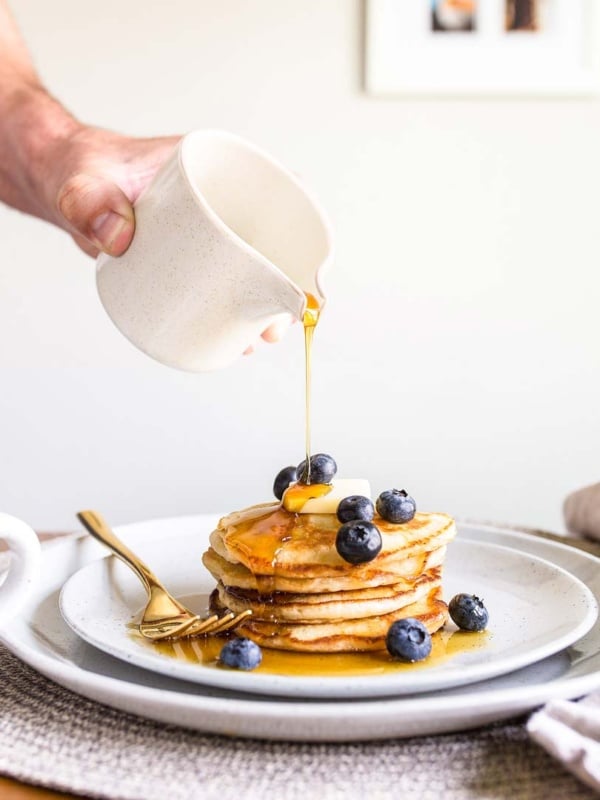 Pancakes for two. A small batch of pancakes for one or two people. Perfect, buttermilk pancakes recipe that makes just 6 pancakes.