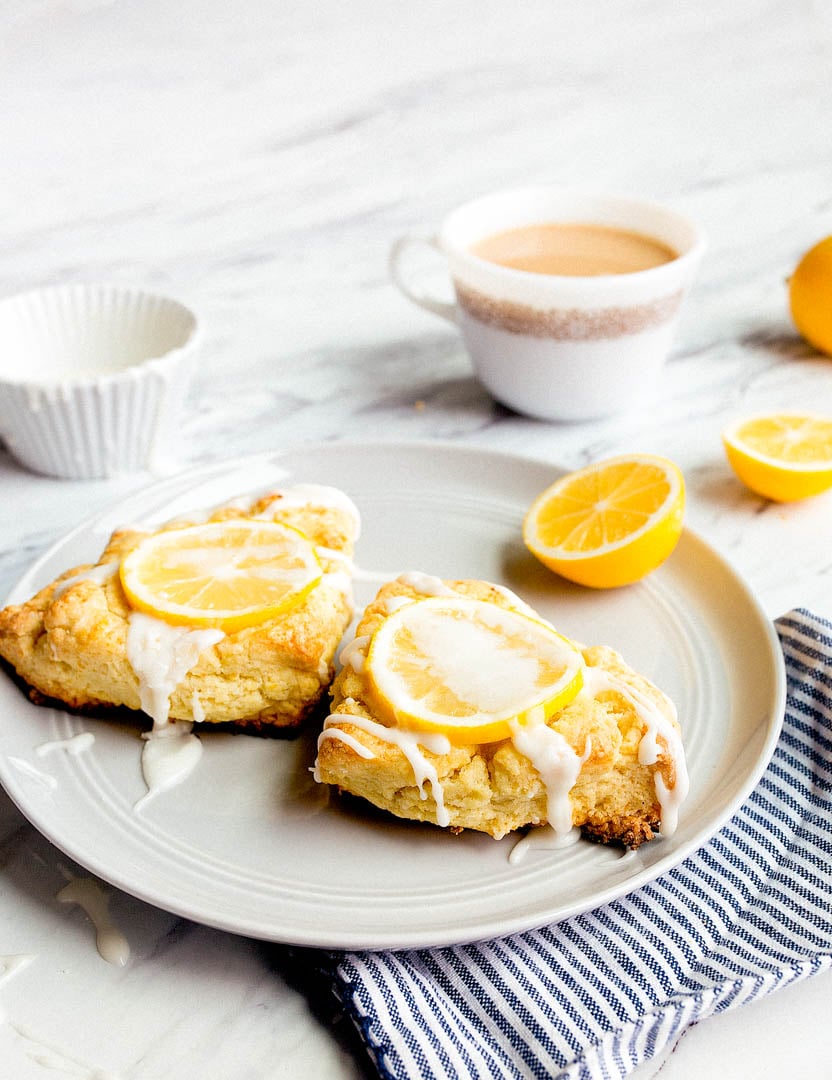 Small Batch Meyer Lemon Scones for Two. Lemon scone recipe that makes 4 scones. Small batch scones!