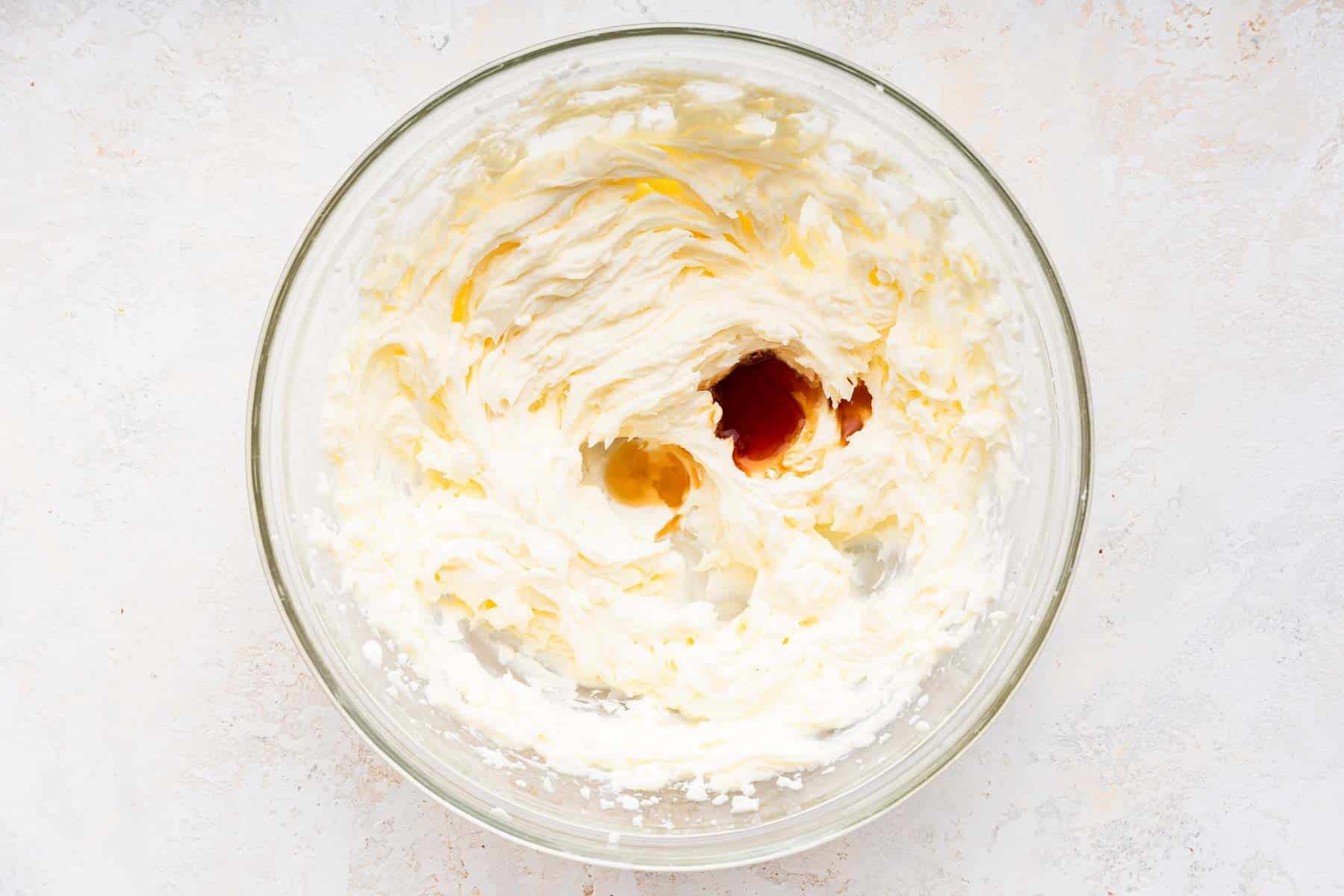 Cream frosting with a splash of vanilla in it.