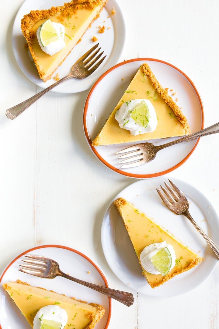 Key Lime Pie Recipe: Small batch key lime pie recipe made in a bread loaf pan to make 5 slices of pie for two.