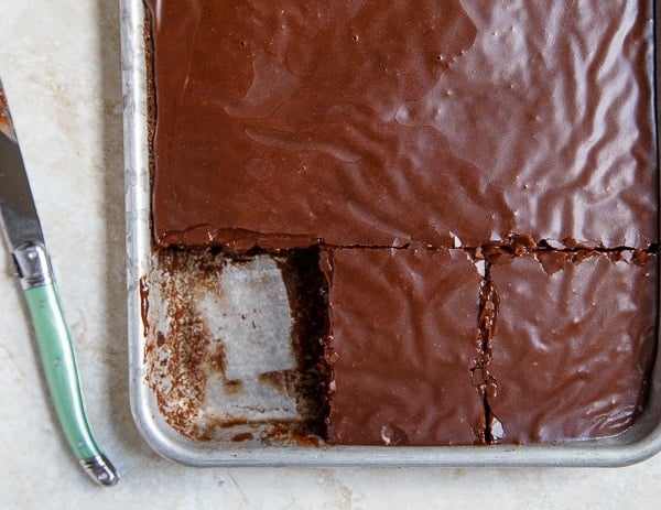 Half of Pioneer Woman's Chocolate Sheet Cake