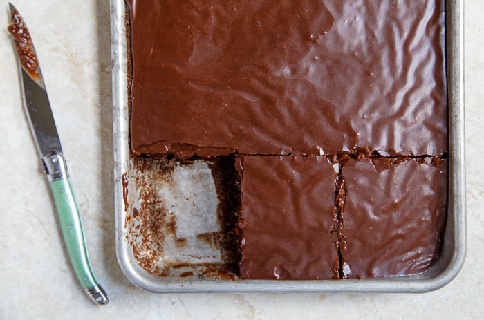 Half of Pioneer Woman's Chocolate Sheet Cake